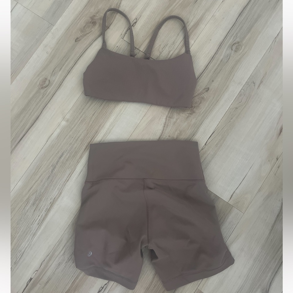 lululemon athletica Brown Sports Bra and Shorts Set